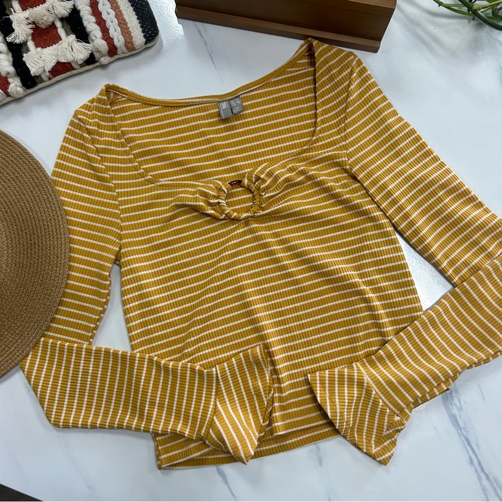 ASOS Mustard Striped Crop Top